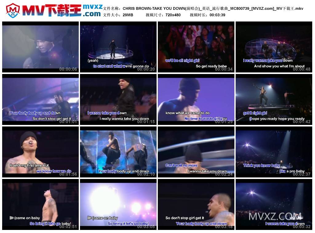 CHRIS BROWN-TAKE YOU DOWN(演唱会)_英语_流行歌曲_MC800739